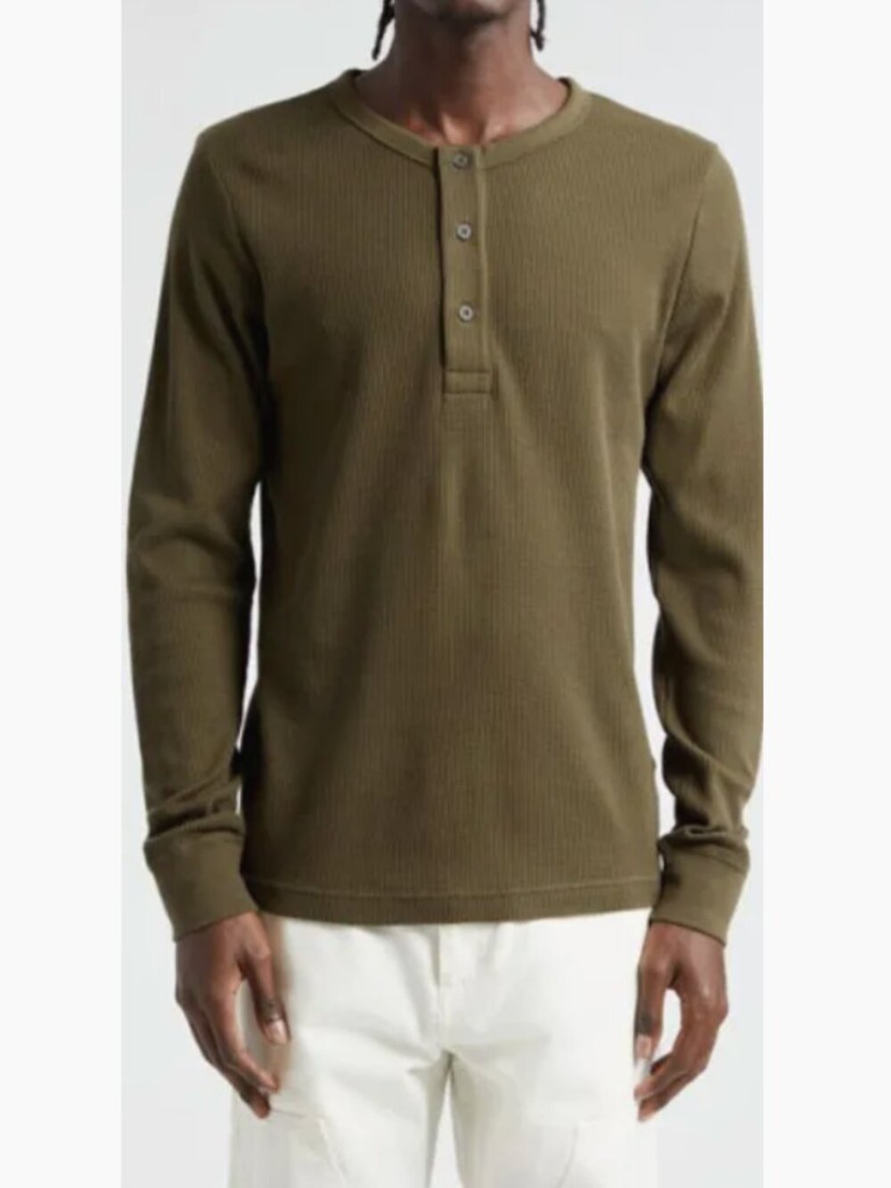 Sunspel Waffle Long Sleeve Henley